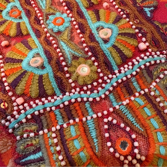 Soft Surroundings Red and Blue Midi Dress size L - Picture 8 of 14